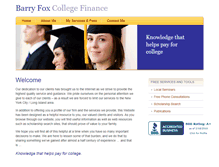Tablet Screenshot of barryfoxcollegefinance.com